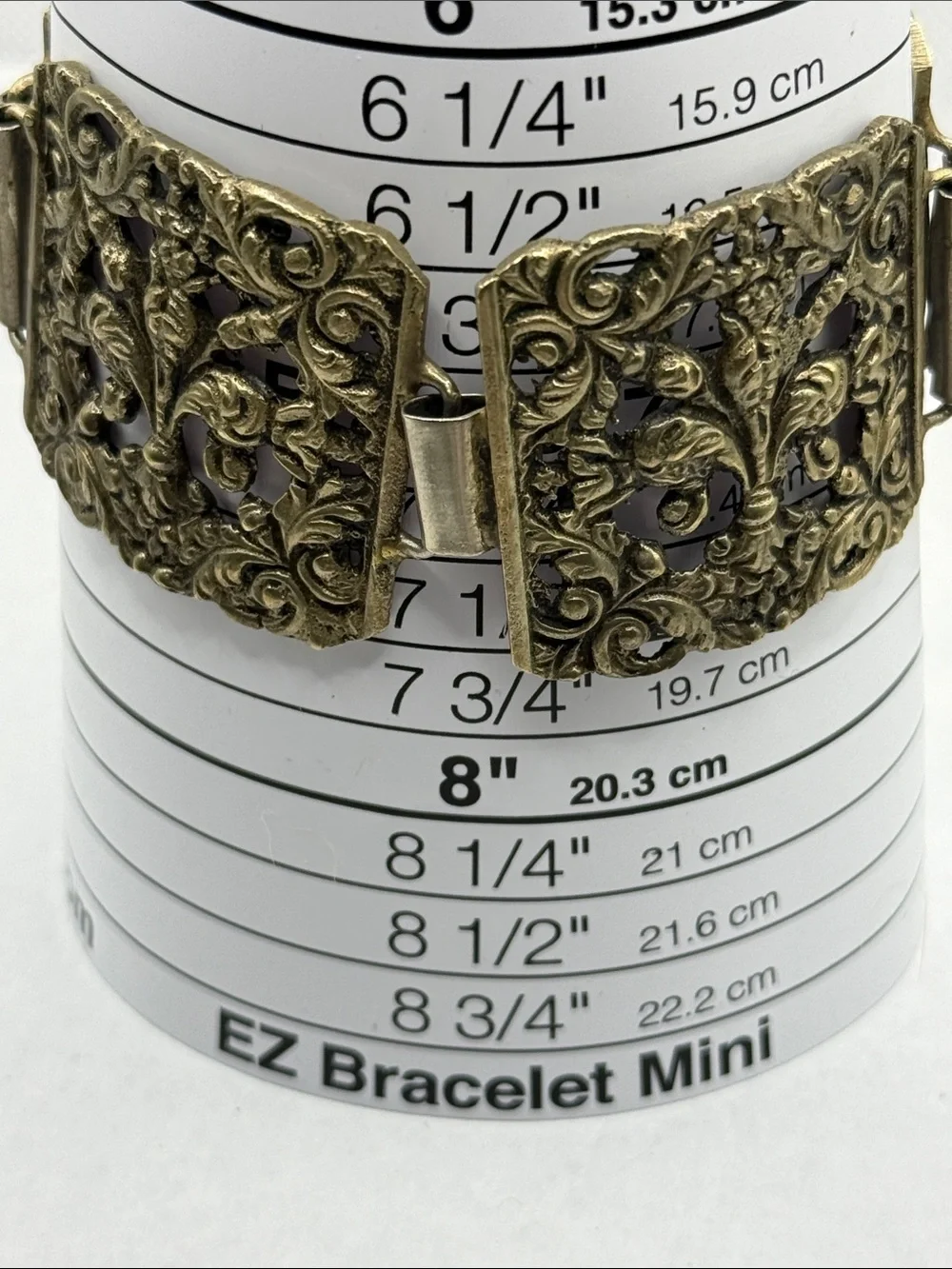 Vintage huge gorgeous open Ornate Brass-Tone Filigree art nouveau Bracelet wowza